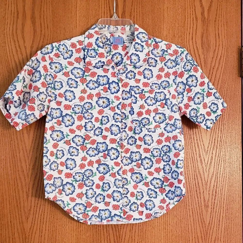 Vintage New Moves Girls Pretty Floral Top Sz. M